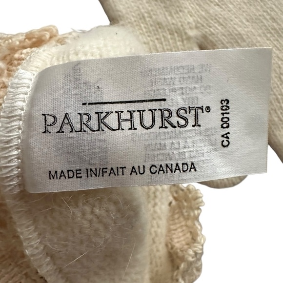 PARKHURST Angora-Lambswool Knit Gloves w/ Crochet Lace Cuff Ivory Made in Canada - Picture 5 of 8